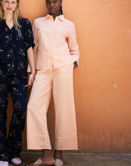 Pantalón cropped de rayas color naranja de MdM