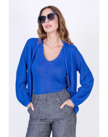 Cárdigan ESPUMA color azul de Lylu Wear