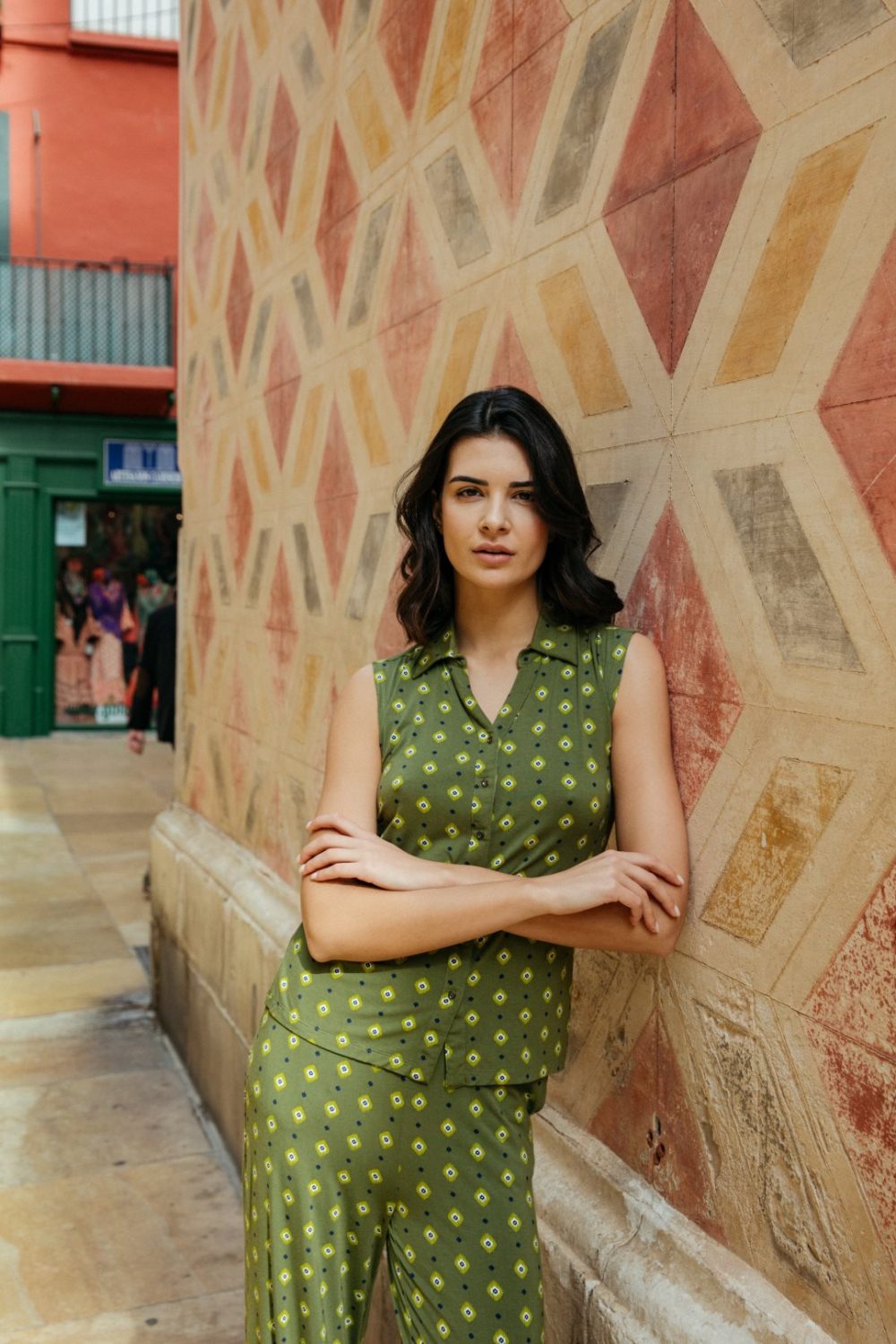 Top camisero estampado de viscosa - Imagen 2