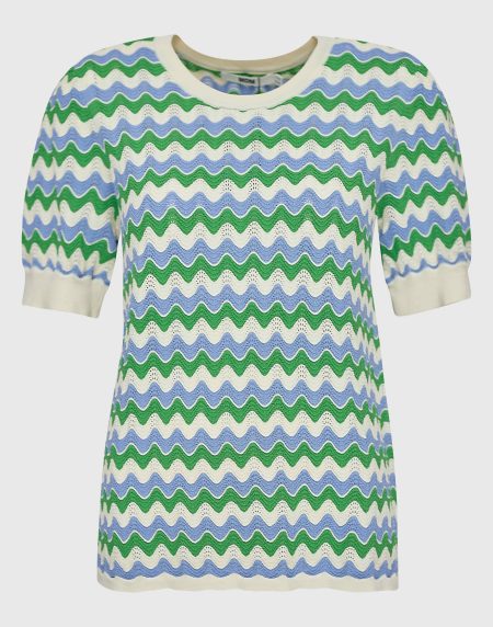 Jersey de punto calado estampado