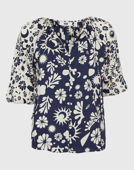 Camisa estampada en tonos azul de MdM