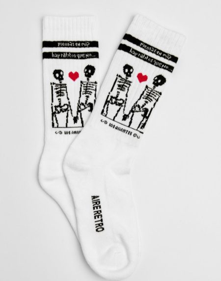 Calcetines Aire Retro ''AMANTES" blanco