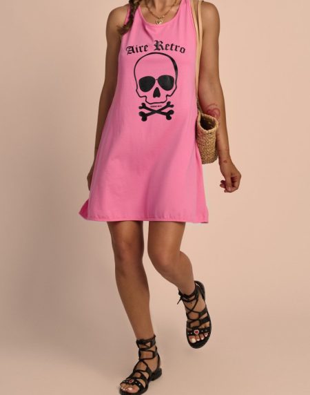 VESTIDO SKATER "CALAVERA" ROSA