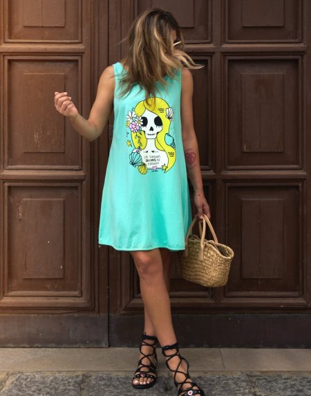 VESTIDO SKATER "SIRENA" TURQUESA