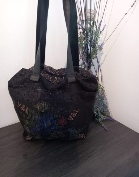Bolso rejilla dos asas color negro