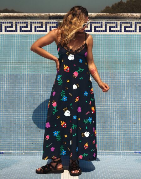 VESTIDO LARGO LENCERO "AMA"