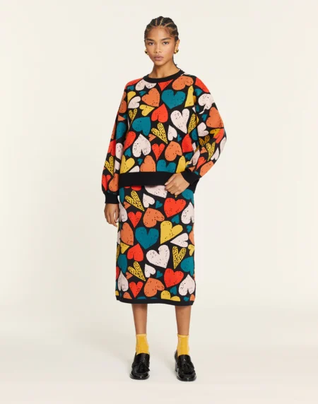 JERSEY DE PUNTO ESTAMPADO CORAZONES