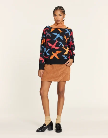 JERSEY DE PUNTO ESTAMPADO PAJAROS