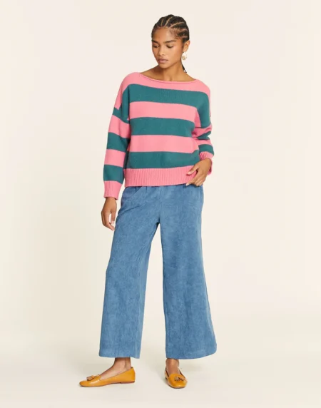 JERSEY DE RAYAS ROSA Y VERDE