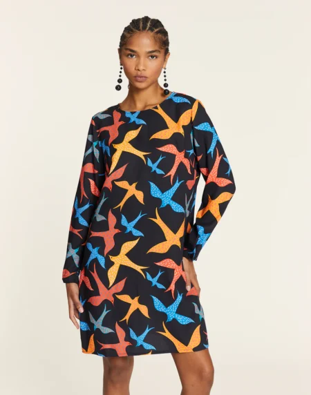 VESTIDO CORTO PÁJAROS