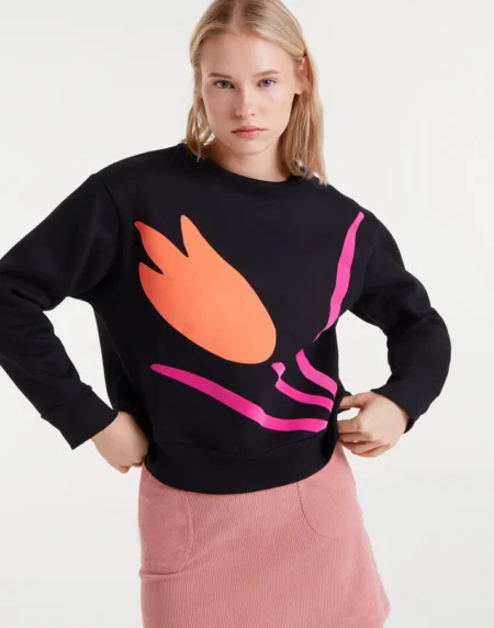 Sudadera con print de flor