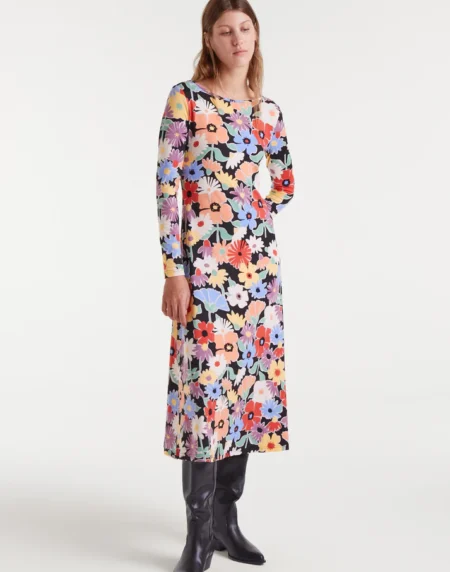 VESTIDO MIDI FLORAL MULTICOLOR