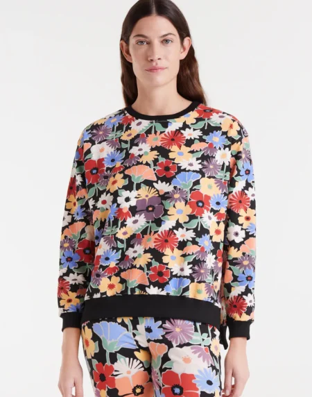 SUDADERA FLORAL MULTICOLOR
