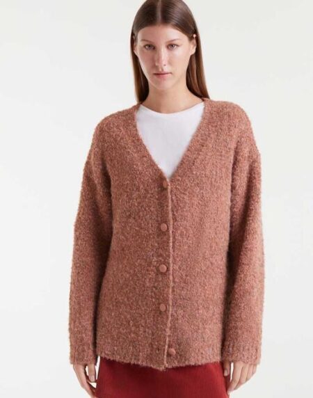 CHAQUETA LARGA CON TEXTURA CAMEL