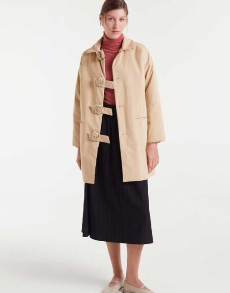 Abrigo midi beige