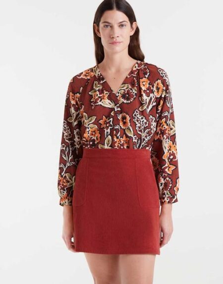 Camisa crepé ligero con estampado Daisy