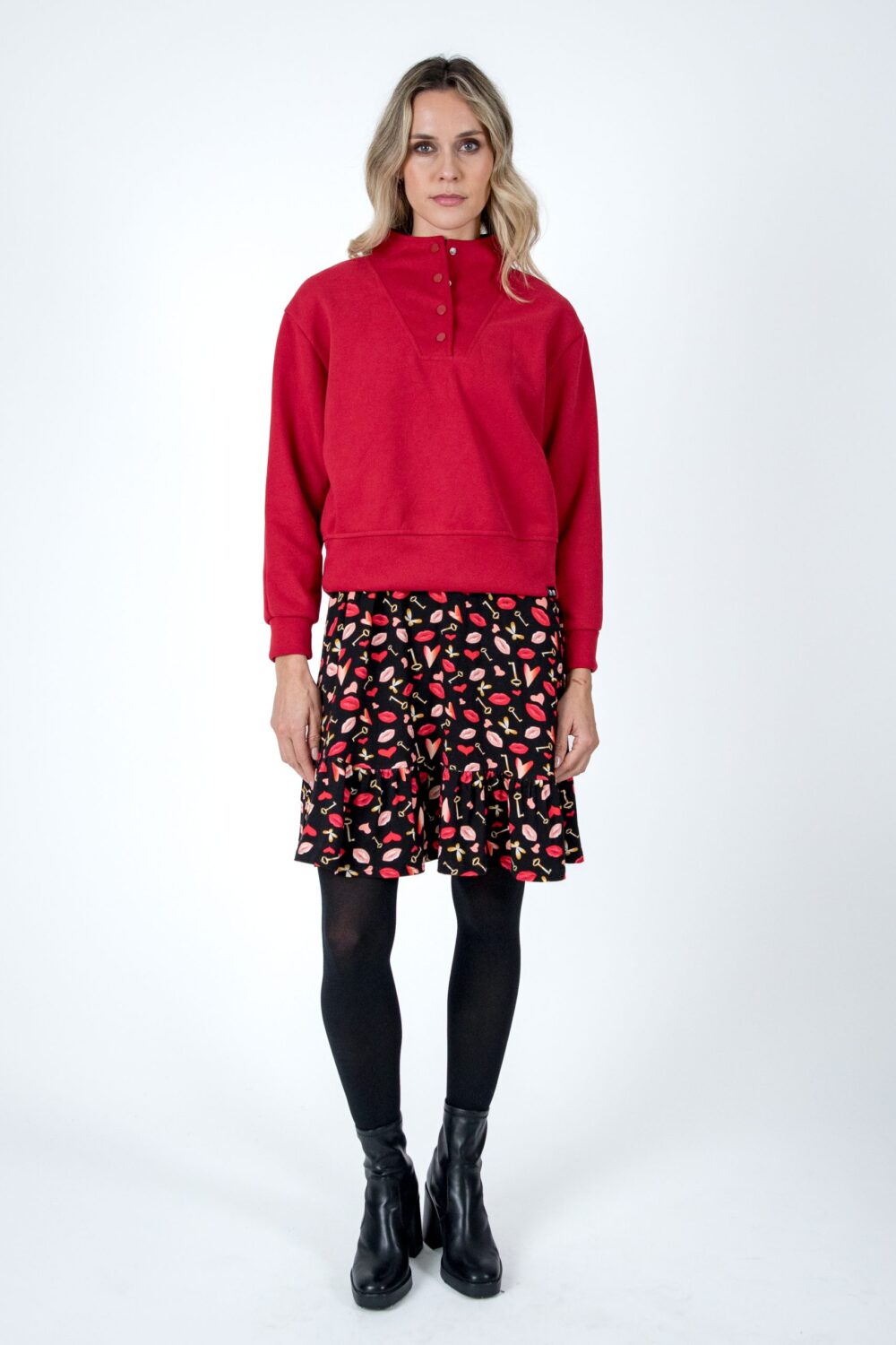 SUDADERA BELLONA COLOR ROJO DE LYLU - Imagen 5