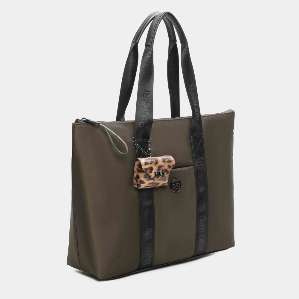 BOLSO SHOPPER FINI KAKI - Imagen 2