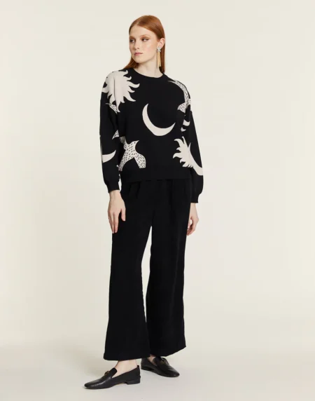 PANTALON DE PANA SIN CIERRE NEGRO