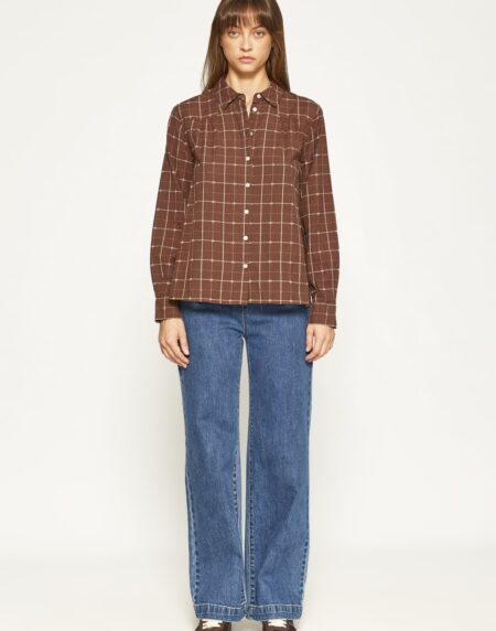 Blusa de Mdm cuadros marrón
