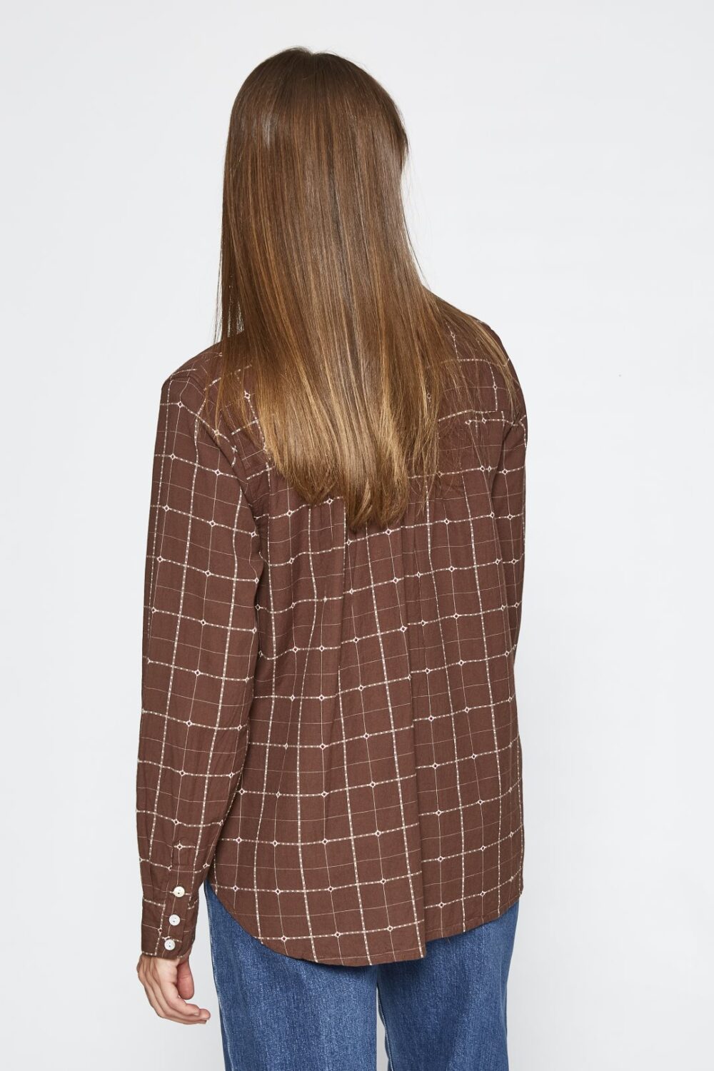 Blusa de Mdm cuadros marrón - Imagen 3