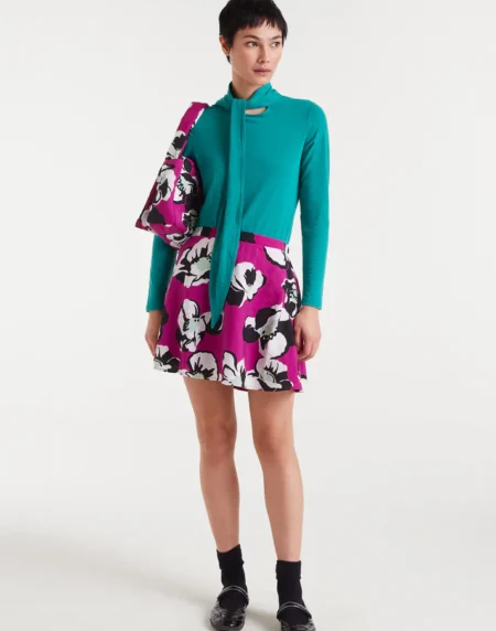 Falda corta con estampado Vivid Viola