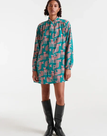 Vestido corto con estampado Onca