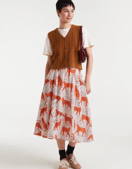Falda midi con estampado Tano