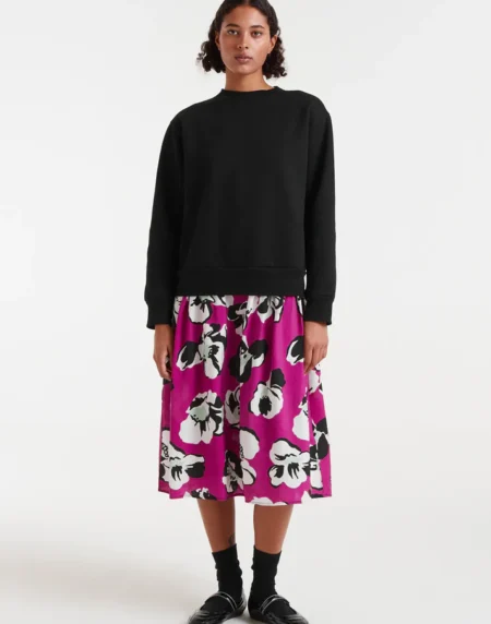 Vestido midi con estampado Vivid Viola