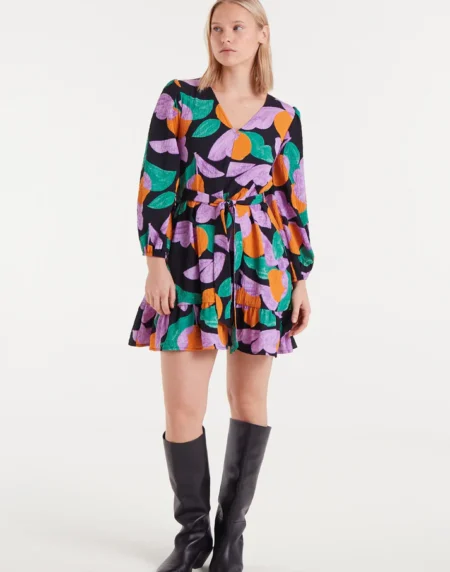Vestido corto con estampado Apricot