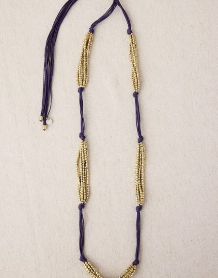 Collar cordón y latón baño de oro