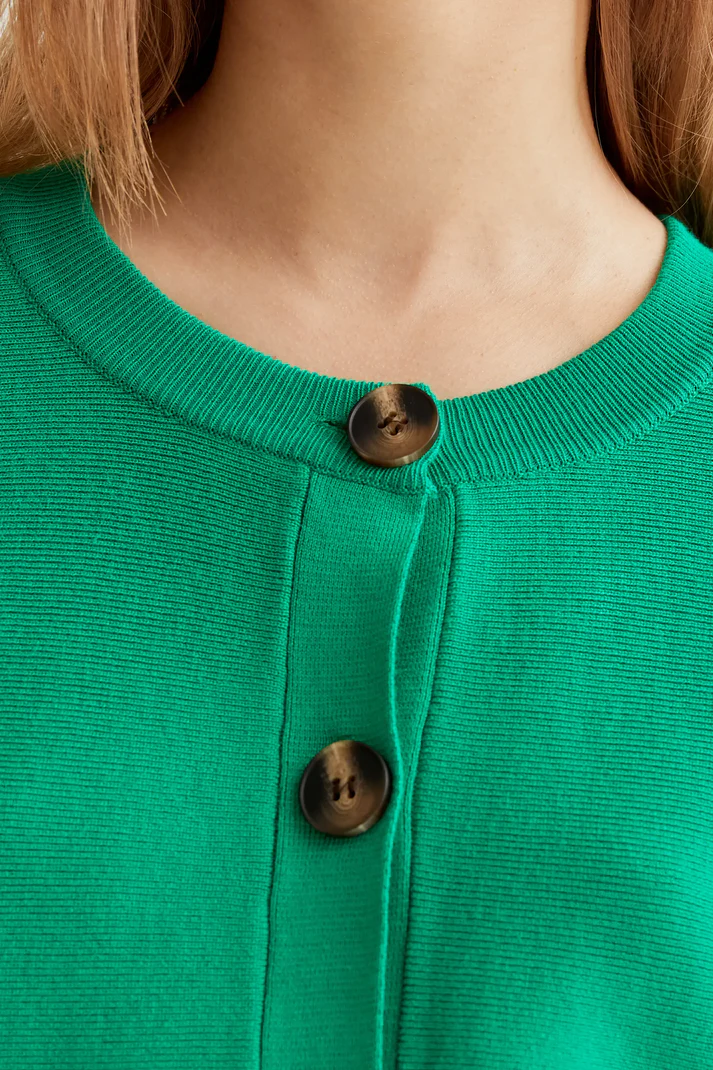 Cárdigan punto verde con botones grandes - Imagen 3