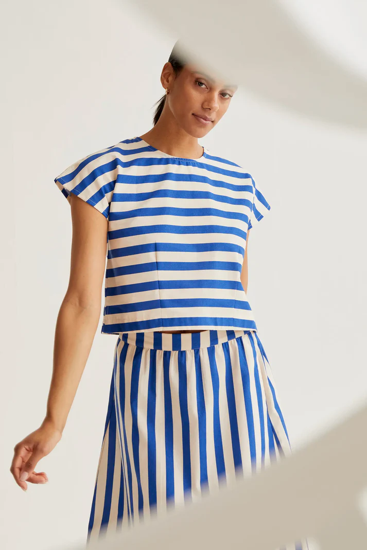 Falda midi con estampado Bamboo Blue - Imagen 3