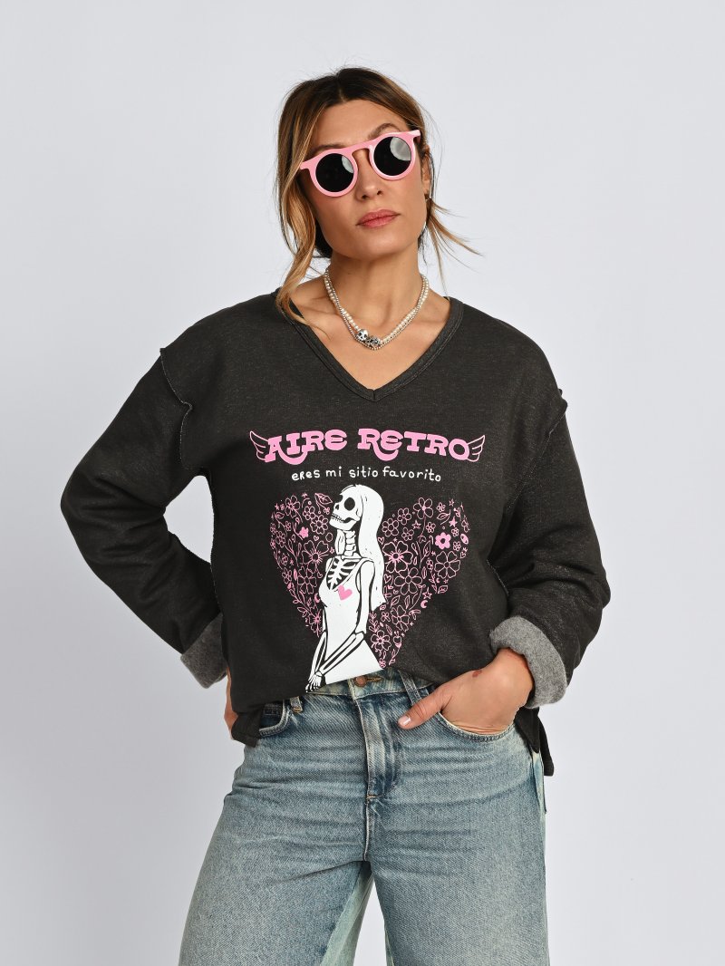 SUDADERA GRIS " MI SITIO FAVORITO" - Imagen 2