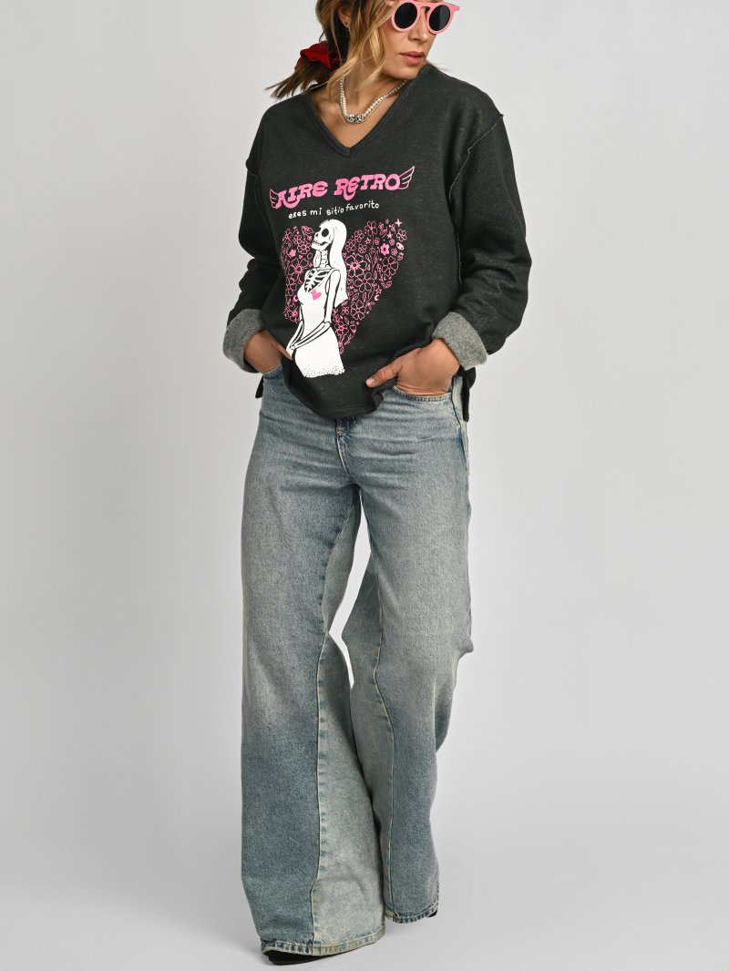 SUDADERA GRIS " MI SITIO FAVORITO"