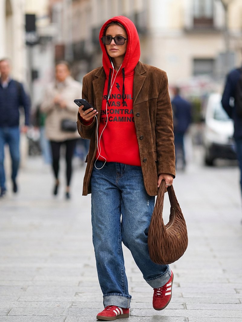 SUDADERA HOODIE "TRANQUILA" ROJA - Imagen 6