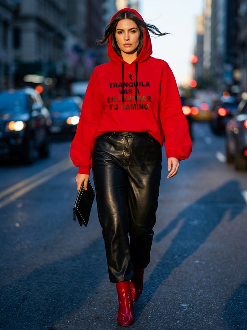 SUDADERA HOODIE "TRANQUILA" ROJA