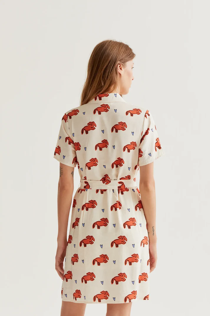 Vestido corto con estampado de perritos - Imagen 6