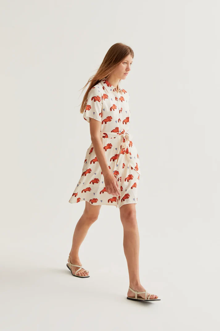 Vestido corto con estampado de perritos - Imagen 3