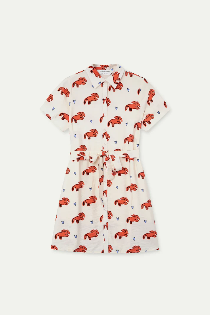 Vestido corto con estampado de perritos - Imagen 5