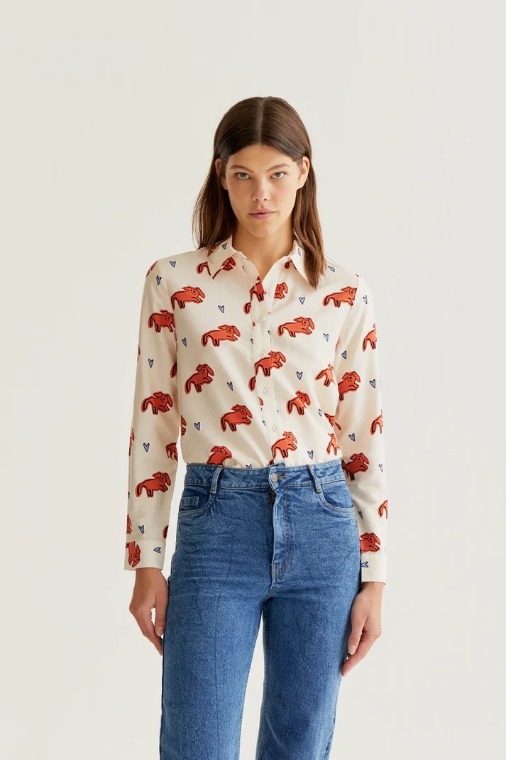 Camisa con estampado perritos - Imagen 2