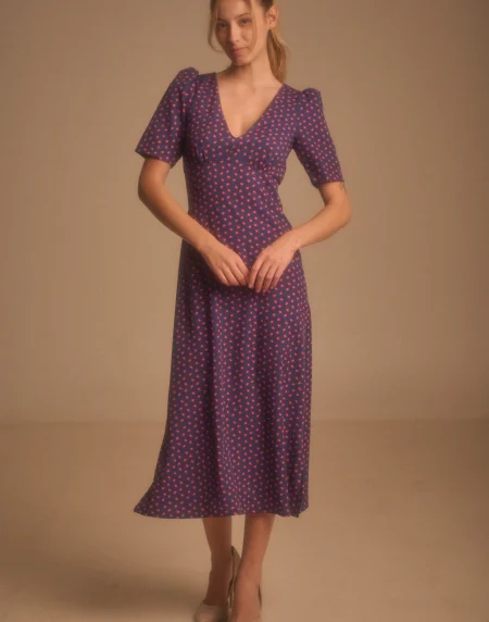Vestido Tania fresas azul