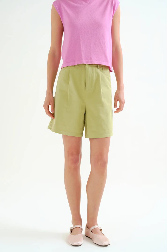 Shorts verde 100% algodón - Imagen 5
