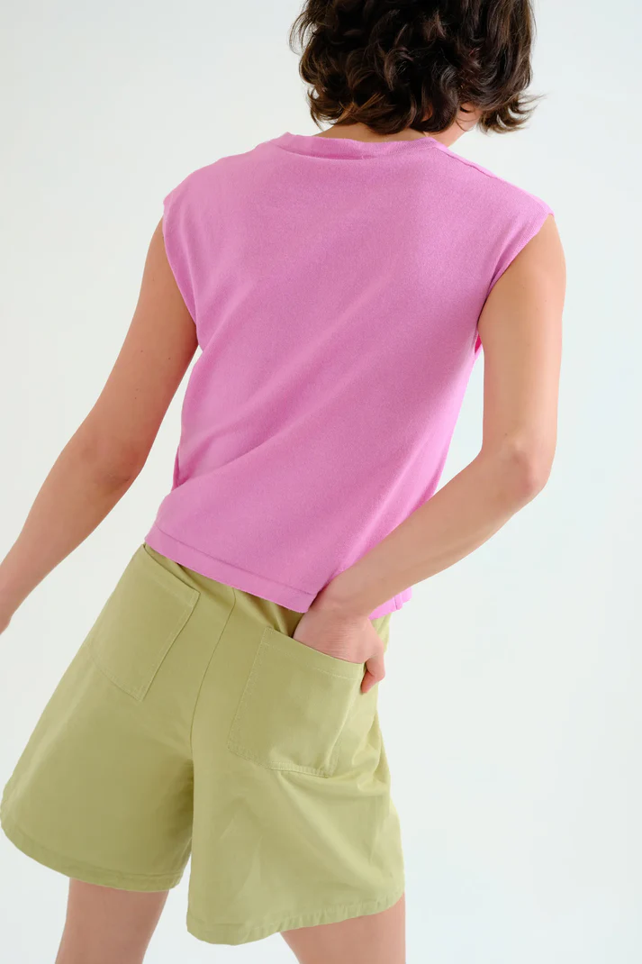 Shorts verde 100% algodón - Imagen 7