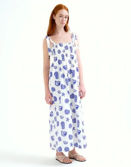 Vestido largo con estampado Lobster