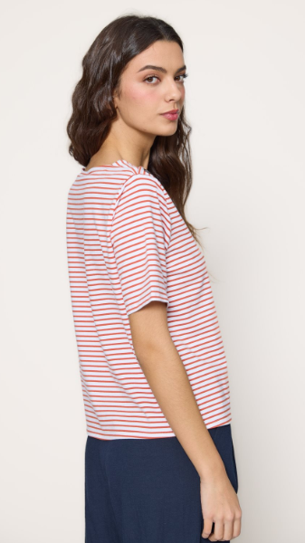 Camiseta rayas horizontales naranjas - Imagen 3