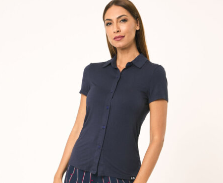 Camisa Juno color azul marino