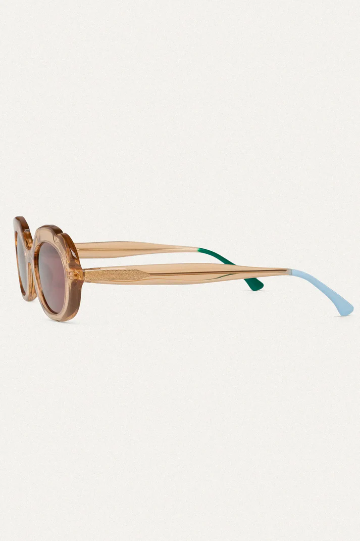 Gafas de sol ambar con punta patillas multicolor verde y azul claro - Imagen 3