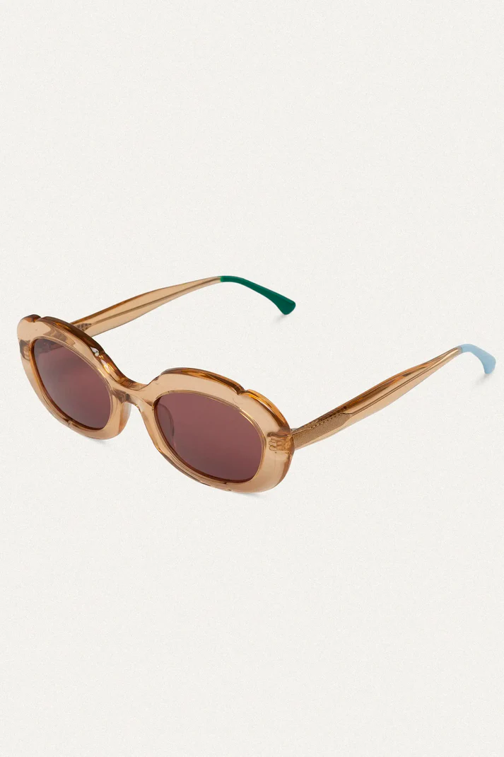 Gafas de sol ambar con punta patillas multicolor verde y azul claro - Imagen 2