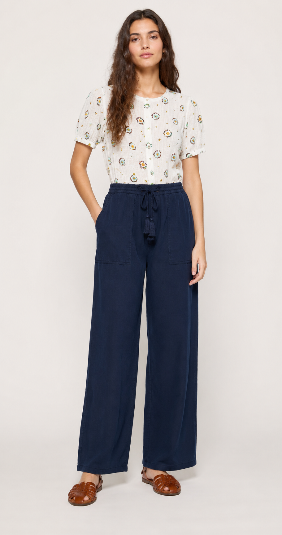 Pantalón de Tencel color azul marino